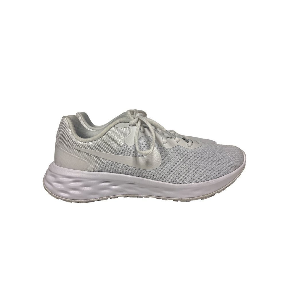 NEW! Nike Revolution 6 Running Shoe Sneaker Triple White Men's Size 8